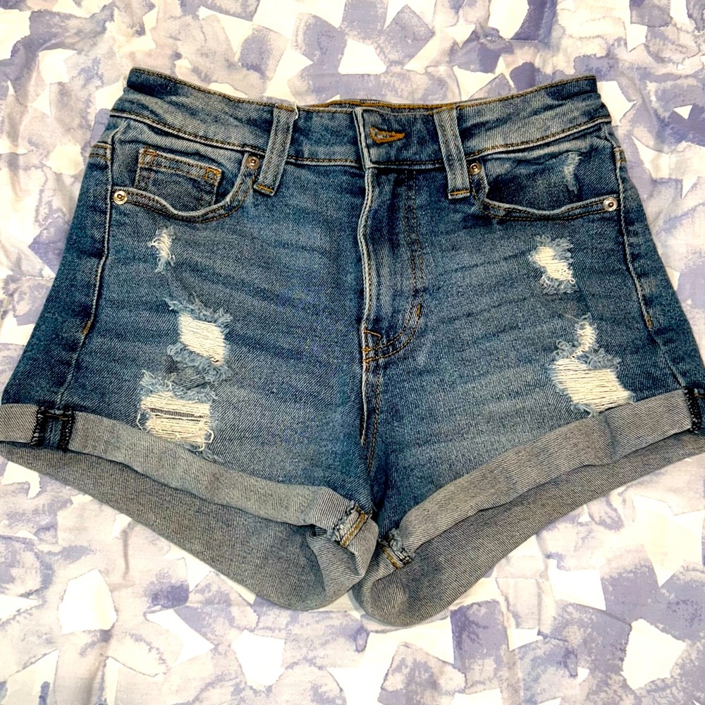 Celebrity Pink Blue Denim Shorts Women Size 1/25